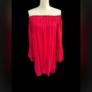 Sexy Bright Red Off Shoulder Dress